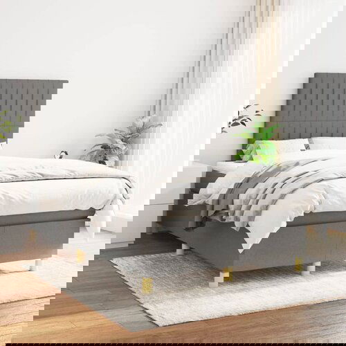 The Living Store Box spring postelja z vzmetnico temno siva 120x200 cm blago - Box Spring Postelja, (21516765) Slike