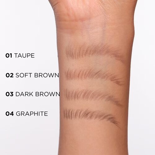 Eveline Cosmetics Micro Precise vodoodporen svinčnik za obrvi s krtačko 2v1 odtenek 04 Graphite 4 g Slike