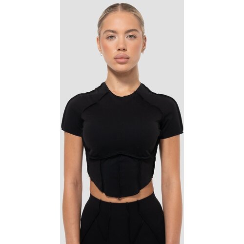 GymBeam women&amp;lsquo;s cosmo cropped t-shirt black Slike