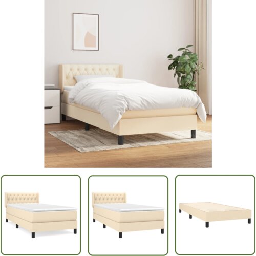 The Living Store Box spring postelja z vzmetnico krem 90x190 cm blago - Box Spring Postelja, (21737283) Cene