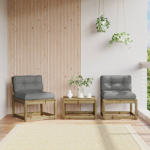 vidaXL Vrtni kavč brez naslonjal z blazinami 2 kosa 63,5x73x78 cm Cene