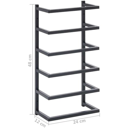 VidaXL stalak za ručnike crni 24 x 12 x 48 cm čelični Slike