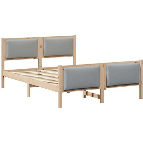  Okvir za krevet Svijetlo siva 140 x 190 cm tkanina Slike