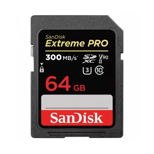 Sandisk 121505 sdxc extreme pro kartica 64gb, 300mb/s, uhs-ii, cl10 10, u3, v90 Cijene