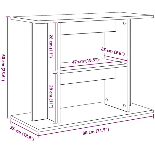  Stalak za akvarij bijeli 80 x 35 x 60 cm od konstruiranog drva Slike