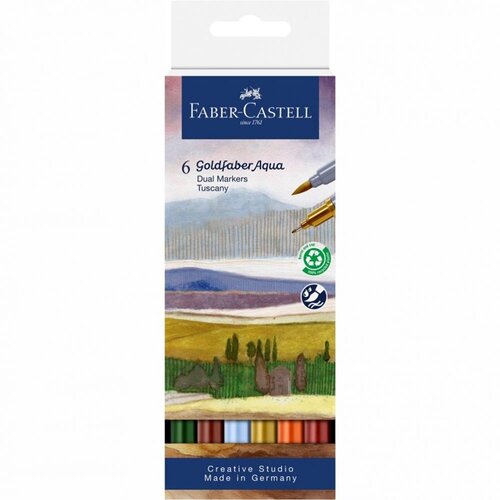 Faber-castell akvarel markeri Goldfaber Aqua Dual set Tuscany - 6 kom Slike