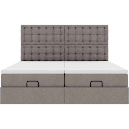 VidaXL Otomanski okvir kreveta s madracima smeđesivi 180x200cm tkanine Slike