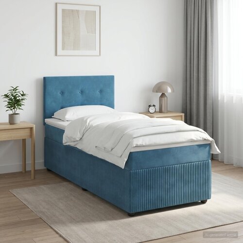  Boxspring krevet s madracem Tamno plava 90 x 190 cm Bar&scaron;un Cijene