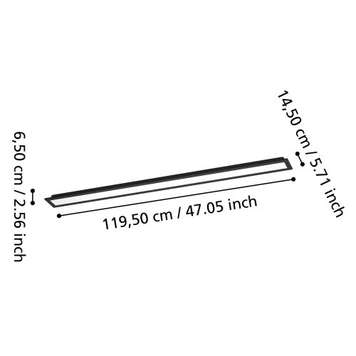 Eglo 901511-LED RGBW nadgradni plafonski panel MORADILLO-Z LED/28W/230V 120x15cm crna Slike