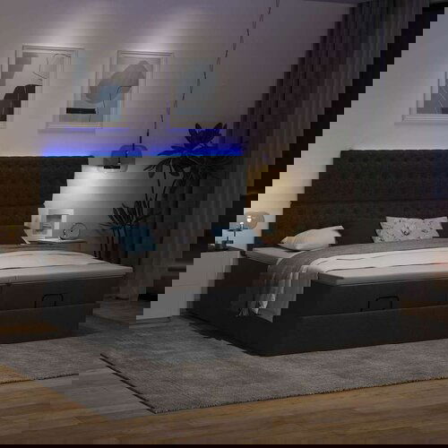 vidaXL Otomanski okvir kreveta s madracima crni 180x200cm od tkanine Cene
