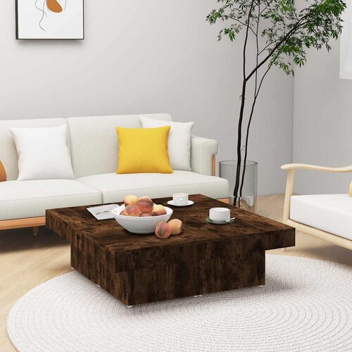  Stolić za kavu boja hrasta 90x90x28 cm od konstruiranog drva Slike