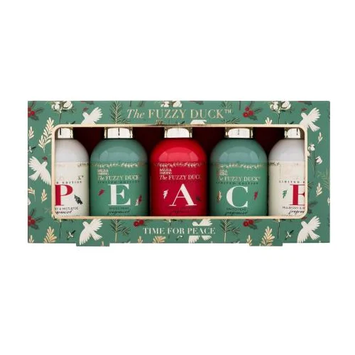 Baylis & Harding The Fuzzy Duck Time For Peace set: gel za prhanje Mulberry & Mistletoe 100 ml + krema za prhanje Mulberry & Mistletoe 100 ml + pena za kopel Spiced Pear 2 x 100 ml + losjon za telo Frosted Cranberry 100 ml unisex