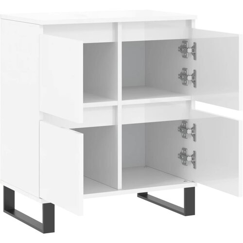  Komoda sjajna bijela 60 x 35 x 70 cm od konstruiranog drva Slike