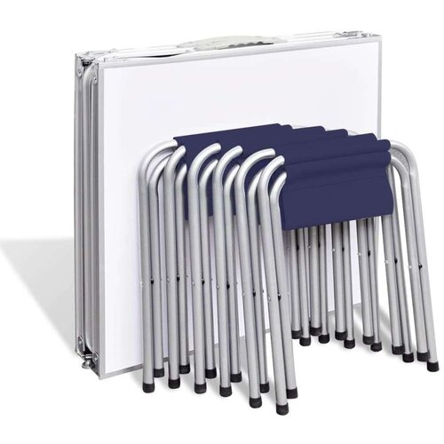 VidaXL sklopivi set stola za kampiranje i 6 stolaca podesiva visina 180x60 cm Slike