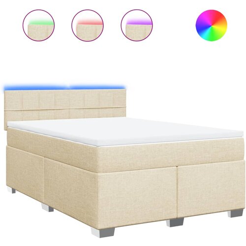 Maison Chic Box spring postelja - Vzmetna postelja z vzmetnico krem 140x200 cm blago SL4466, (21888802) Cene