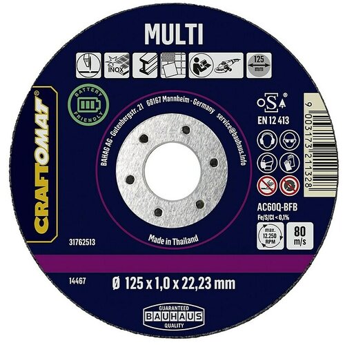 CRAFTOMAT Rezni disk AC60Q-BFB Multi (Prikladno za: Plemeniti čelik, Promjer rezne ploče: 125 mm, 1 Kom.) Cijene