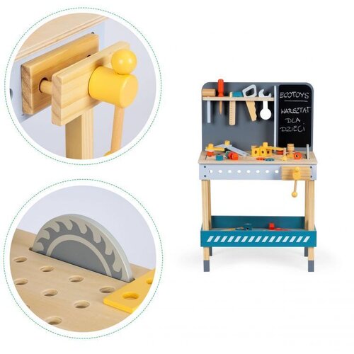 ECO TOYS Stol za igru Mali Majstor od 47 elementa Slike