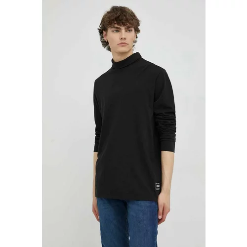 Levi's Bombažna majica z dolgimi rokavi črna barva