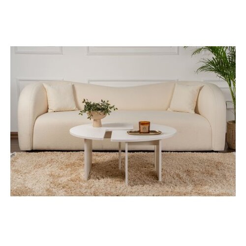 Hanah home Nordure Klub sto Moira, O90x41cm, Bijela Cene