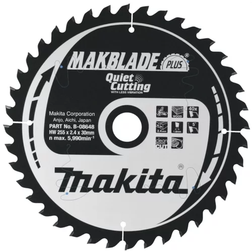 Makita žagin list TCT MAKBlade Plus, 260x30 mm, 40z, B-08654