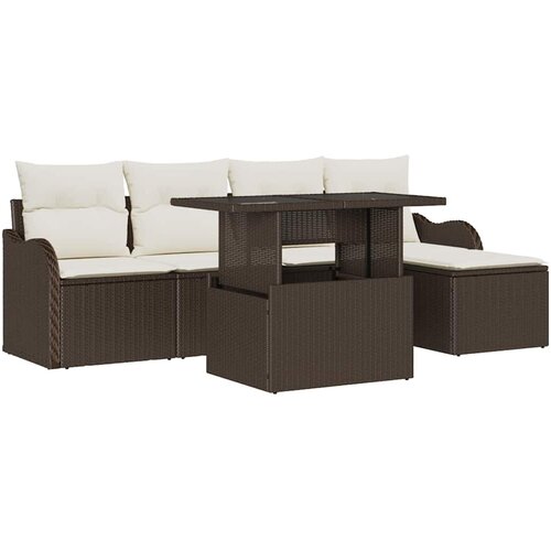 vidaXL 6-dijelni vrtni sofa set s jastučićima poli ratan, 2-sjedalo vrtni sofa s jastučićima poli ratan Cijene