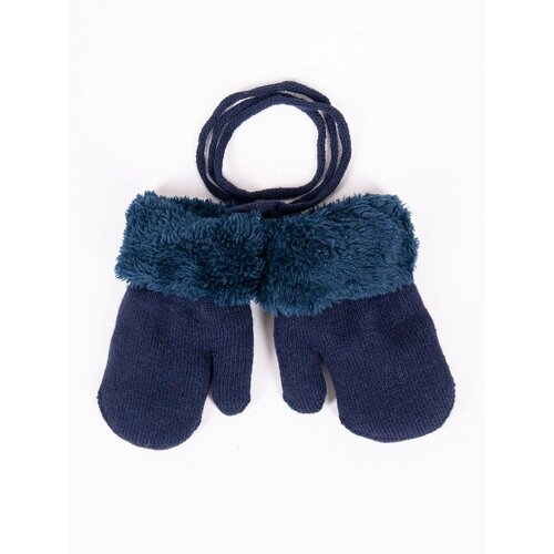 Yoclub Kids's Boy's Single-Finger Double-Layer Gloves RED-0001C-AA10-003 Navy Blue Cene