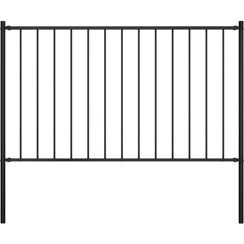 vidaXL Panel za ogradu sa stupovima čelični 1 7 x 0 75 m crni