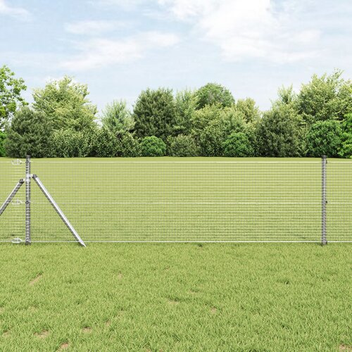 VidaXL varjena žična ograja s 13 stebri 0,4x25 m pocinkano jeklo Slike