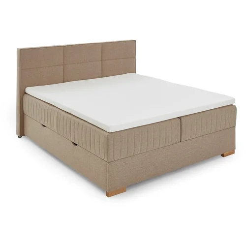 Meise Möbel Bež boxspring krevet s prostorom za pohranu 160x200 cm Tambo –