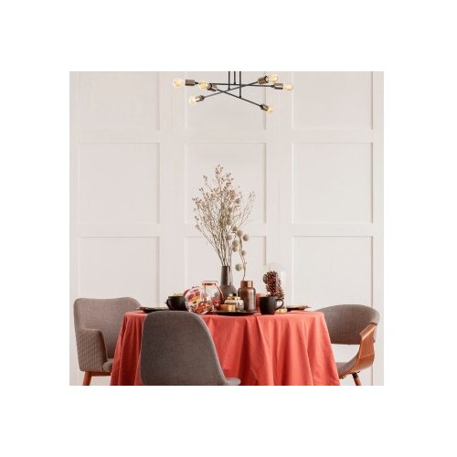 Opviq Visilica FLEUR, crna metal, 66x 66 cm, visina 27 cm, 6 x E27 40 W, Fleur - 1501 Slike