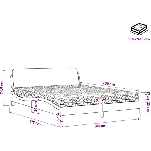  Krevet s madracem Dover bijeli 160x200 cm od umjetne kože Slike
