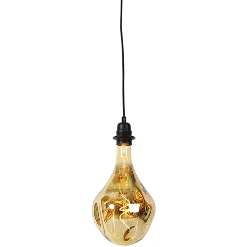 QAZQA Viseča svetilka črna zatemnitvena vključno z LED ogledalom zlata zatemnitvena - Cava Luxe