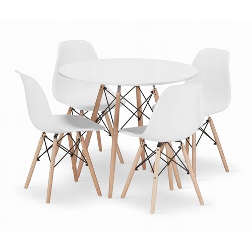 BOLZZ torino okrugli sto 80 cm white + milano set 4 stolice white Slike