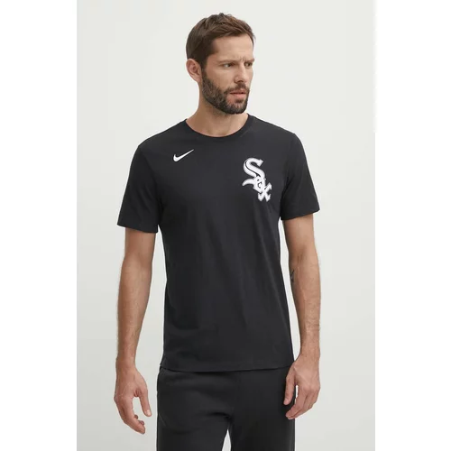 Nike Bombažna kratka majica Chicago White Sox moška, črna barva