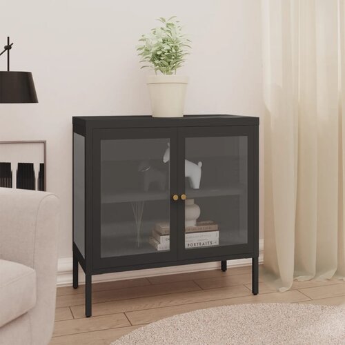VidaXL komoda antracit 70 x 35 x 70 cm od čelika i stakla Slike