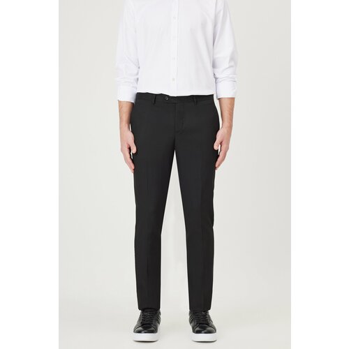 ALTINYILDIZ CLASSICS Men's Black Slim Fit Slim Fit Flexible Classic Trousers Cene