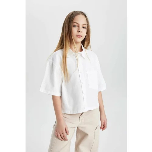 Defacto Girl Boxy Fit Cotton Short Sleeve Shirt