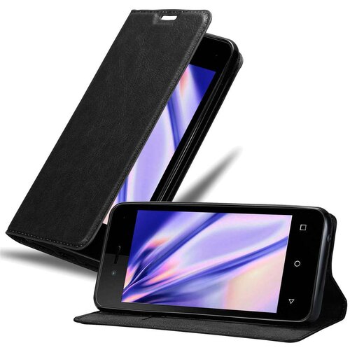 Cadorabo Ohi&scaron;je, združljivo z WIKO SUNNY 3 MINI v nočna črna - Za&scaron;čitni ovitek z magnetnim zapiranjem, stoječo funkcijo in režo za kartice, (20550723) Cene
