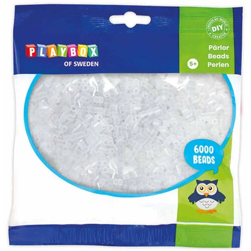 Playbox 5mm MIDI prozorne brezbarvne likalne perle, pakiranje 6000 kosov. Cene