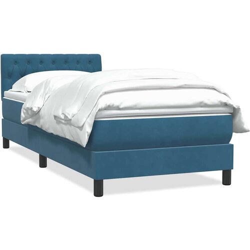 Box spring postelja z vzmetnico temno modra 90x220 cm žamet, (22054006) Cene