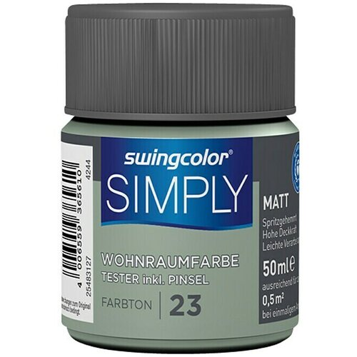 SWINGCOLOR Boja za zid SIMPLY Tester (Zelena – br. 23, 50 ml, Mat) Cijene