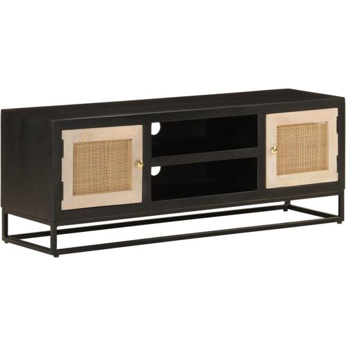 The Living Store TV omarica črna 110x30x40 cm trden mangov les in železo - TV Omarica, (21657008) Cene