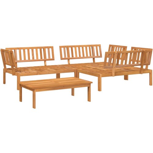  4-dijelni set vrtnih sofa od paleta od masivnog drva bagrema Smeđa Slike