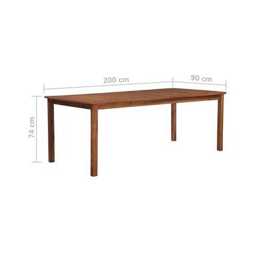  Vrtni stol 200 x 100 x 74 cm od masivnog bagremovog drva Slike