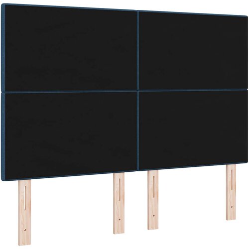  LED glava kreveta s LED trakama Plava 160 cm tkanina Slike
