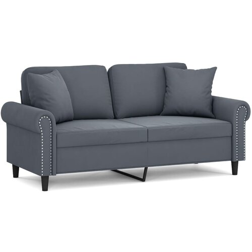 Maison Chic kavč - Sofa - Kanape dvosed z okrasnimi blazinami temno siv 140 cm žamet, (21727767) Cene