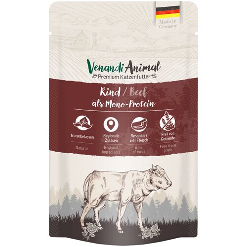  Ekonomično pakiranje Venandi Animal Monoprotein 24 x 125 g - Govedina Cijene