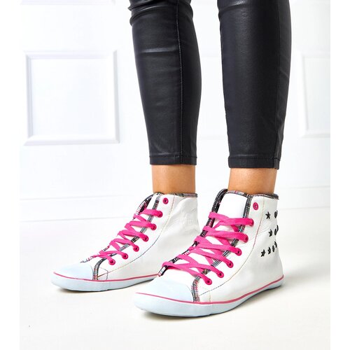Gemre White high-top sneakers with geometric pattern Kalert Slike