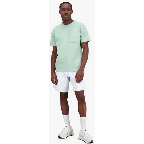 New Balance Pamučna majica boja: zelena, glatki model, MT23567SAE-SAE