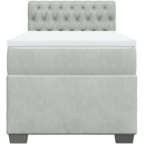 Box spring krevet s madracem svjetlosivi 80 x 200 cm bar&amp;scaron;unasti Slike